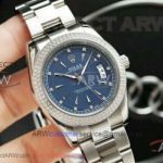 Perfect Replica Rolex Datejust Blue Face Stainless Steel Diamond Bezel 41mm Watch